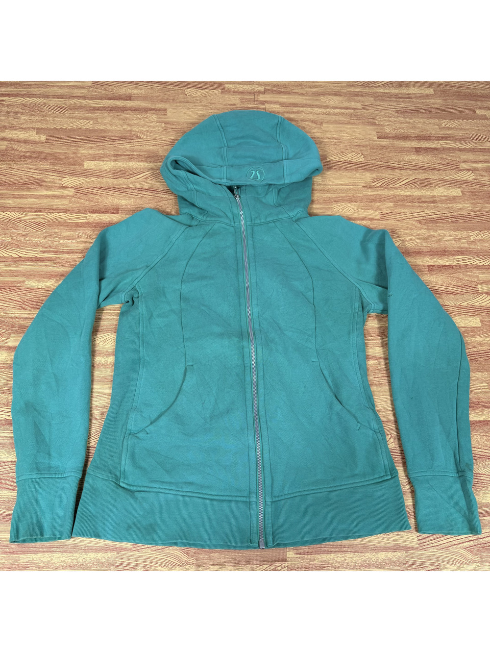 Lululemon Scuba Full Zip Hoodie Green Fleece Thumbholes Women's M